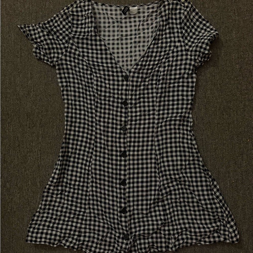 Black and White Checkered Women's Dress